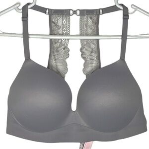 Victoria’s Secret Incredible wireless padded Gray lace bra